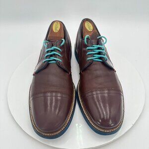 Ted Baker Braythe 2 Men Size 8 Brown Shiny Leather Cap Toe Derby Dress Shoes